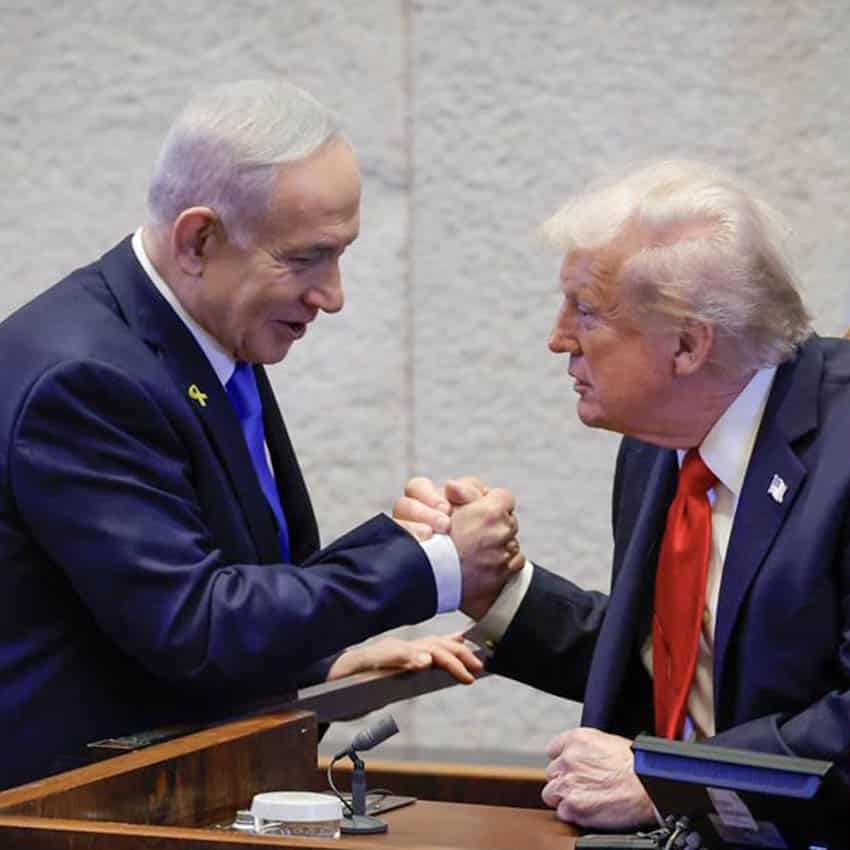 טראמפ ונתניהו בכנסת